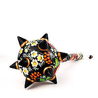 Булава дерев'яна Петриківський розпис ручної роботи ПОЛЬОВІ КВІТИ Український сувенір козацька булава 40см