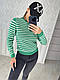 Крутий жіночий в'язаний светр у смужку вовна, фото 6