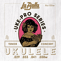 Струны для укулеле концерт/тенор La Bella 100W Uke-Pro Concert / Tenor Wound 4th .029 - .041