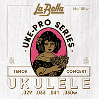 Струни для укулеле концерт/тенор La Bella 100W Uke-Pro Concert/Tenor Wound 4th.029 .041