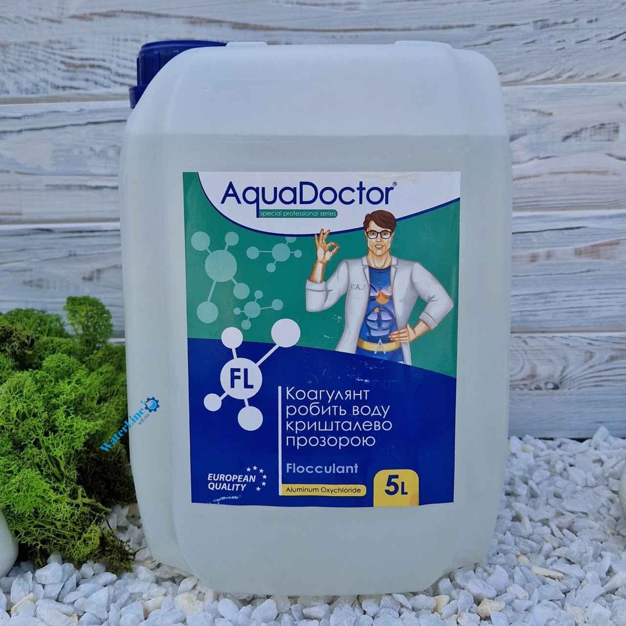 Коагулянт (флокулянт) Aquadoctor FL 5 л | Рідкий засіб проти мутності у воді Аквадоктор