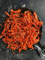 Стружка кальмара солено-сушеная "По - Шанхайски" с перцем и кунжутом (острая) 250 гр.