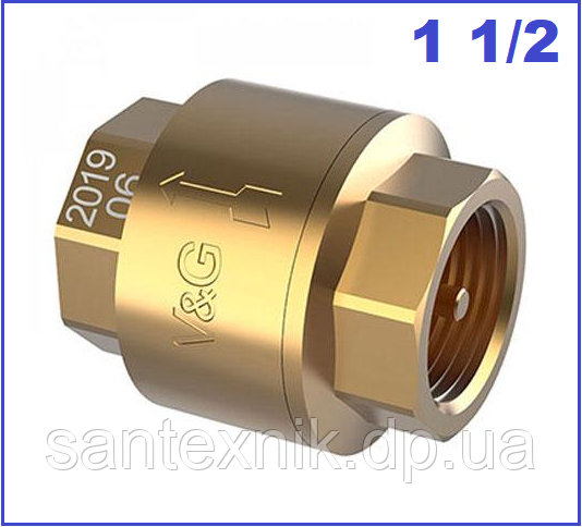 Зворотний Клапан V&G VALOGIN ВхВ 1 1/2" з латунним штоком