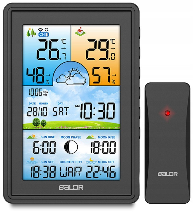 Домашня метеостанція бездротова Baldr BD-906 (Польща)
