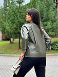 Жіноча стильна курточка з еко-шкіри., фото 2
