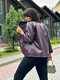 Жіноча стильна курточка з еко-шкіри., фото 3