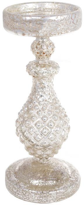 Підсвічник скляний Layla "Шампань антік" 10.5х24см greenpharm, фото 1