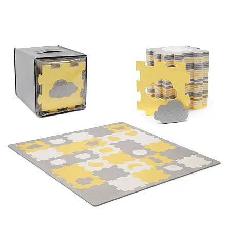 Килимок-пазл Kinderkraft Luno Shapes Yellow, 30 елементів (KPLUSH00YEL0000), фото 1
