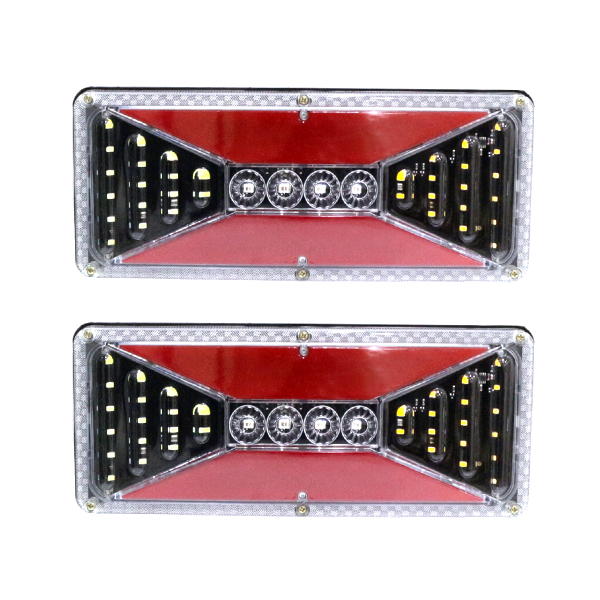 Ліхтар LED задній 12-24 V до Автомобільної техніки, вантажівок, 33х13 см (Біжний поворотник), фото 1