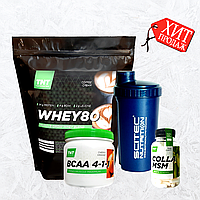 Масса и Здоровье Whey Протеин 80% Польша, ВСАА, Коллаген +Шейкер!