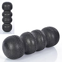 Массажный рулон для йоги фигурный EVA 45х15 см Черный (MS 3651)