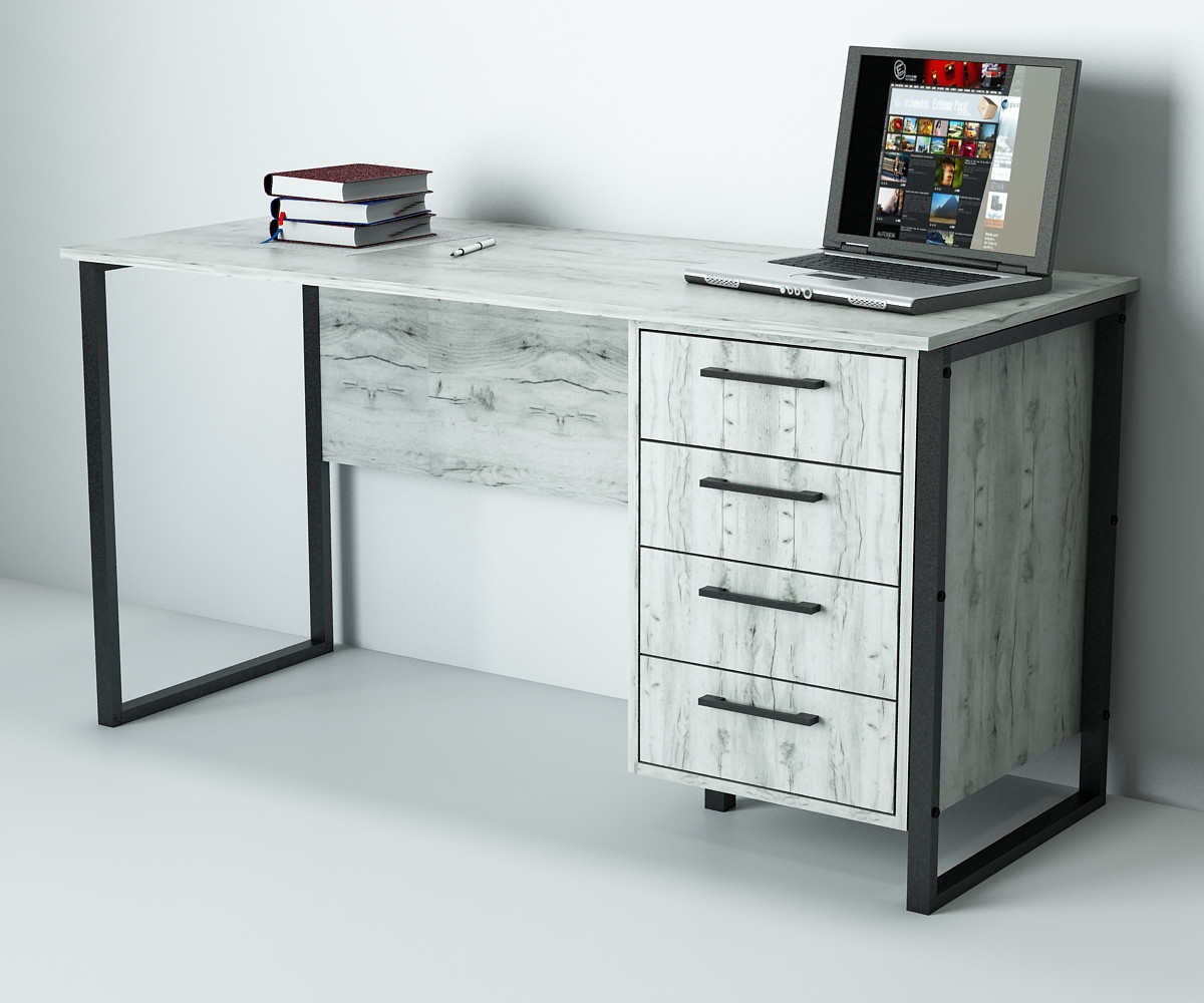 Офісний стіл лофт СПЛА-2-1 (600x1600x750) Дуб Крафт белый Гамма стиль, фото 1