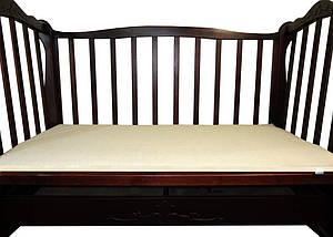 Матрац у ліжечко 60х120х5 см, з ефектом зима/літо (тканина бавовна), кремовий