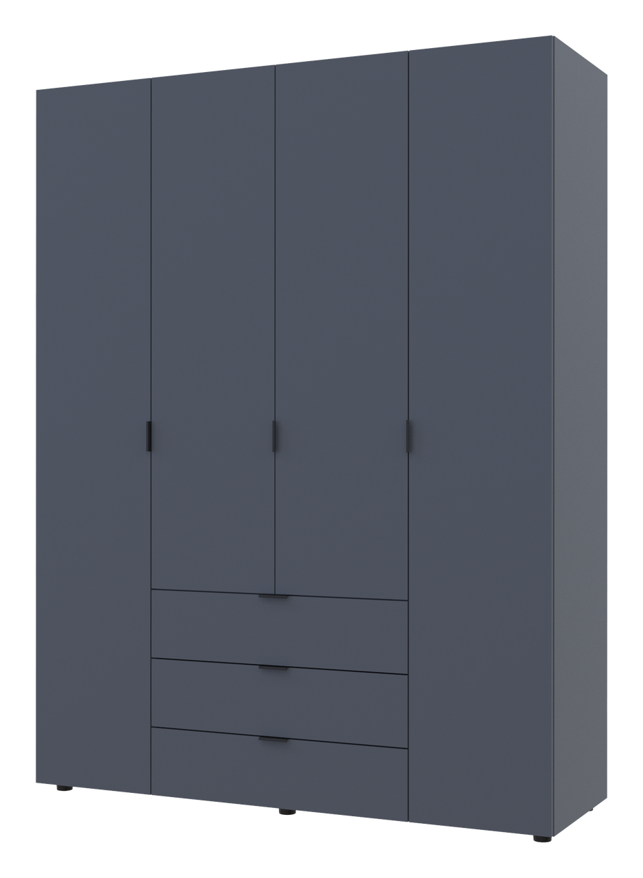 Розпашна Шафа для одягу Doros Гелар Графіт 4 ДСП 155х49,5х203,4 (80737075), фото 1