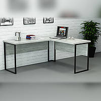 Офисный стол лофт СУЛА-1 (1400x1200x750) Дуб Крафт белый Гамма стиль