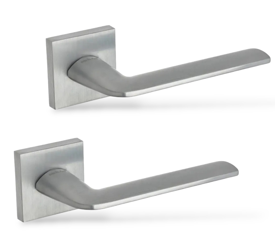 Ручки для дверей Rich-Art Найс 491 R64 MWSC матовий хром (на квадратній розетці), фото 1