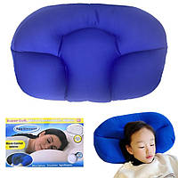 Анатомическая подушка для сна (50х30х12см) Egg Slipeer NJ-374, Синяя / Подушка с шариковым наполнителем