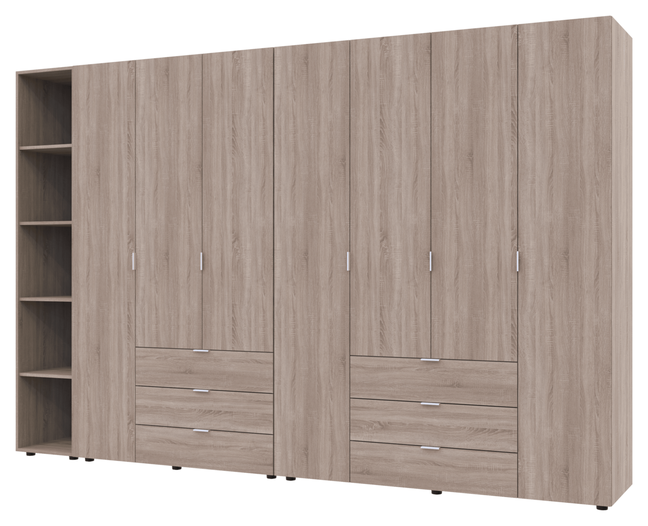 Комплект Doros Гелар з Етажеркою Дуб сонома 3+4 ДСП 309.4х49.5х203.4 (42005048), фото 1