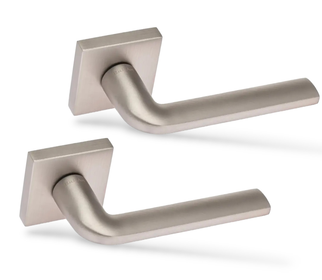 Ручки для дверей Rich-Art Бона 6256 R27 MSN матовий нікель (на квадратній розетці), фото 1