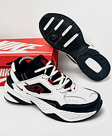 Чоловічі кросівки Nike M2K Tekno White Black Red Найк М2К Текно чорно-білі з червоним