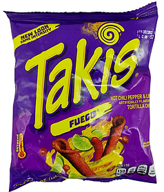 Снеки Takis Fuego Hot Chili Lime Tortilla Chips Гострі 92g