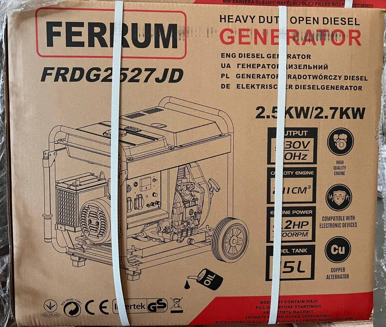 Генератор дизельный FERRUM FRDG2527JD 2.5/2.7 кВт (електростартер) - фото 7 - id-p1939253107
