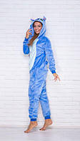Стильный костюм кигуруми пижама для взрослых синий Стич