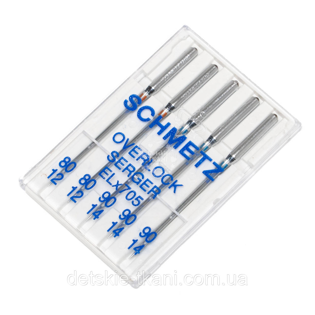Набір голок для побутових оверлоків SCHMETZ Overlock ELx705 (2x80, 3x90) 5 шт, фото 1