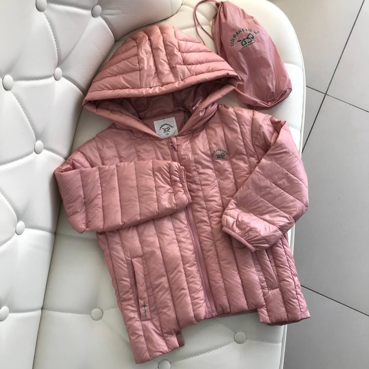 Зимова куртка пуховик на дівчинку Рожева WS-971, URBANSHOW, Рожевий, Для дівчаток, Весна Осінь, 110, фото 1