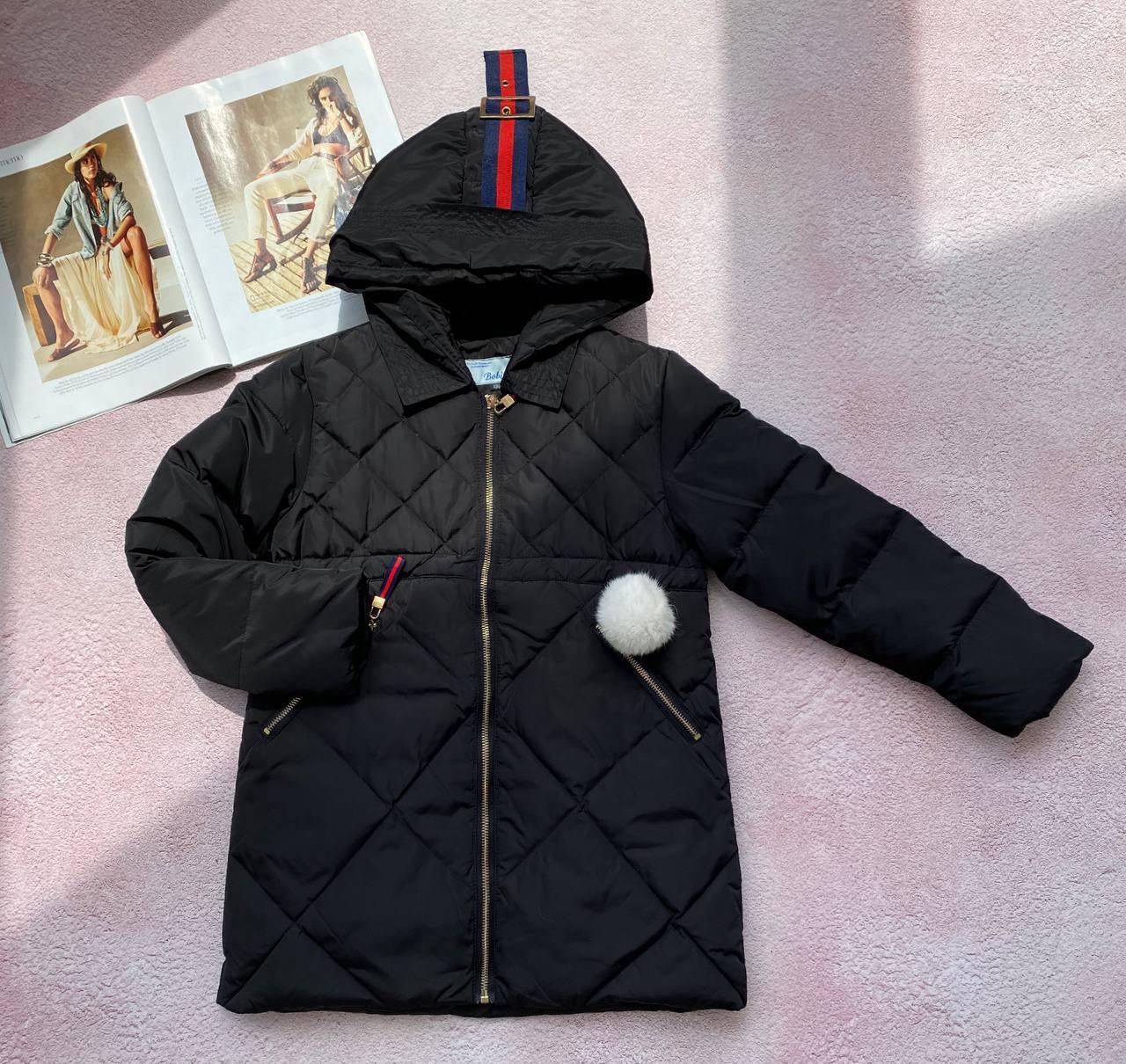 Зимова куртка пуховик на дівчинку Чорна 2018 Bobizhu, Черный, Для девочек, Зима, 130, 7 лет, фото 1