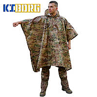 Пончо-дождевик с запаянными швами Kiborg Waterproof Multicam