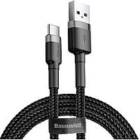 Кабель USB Baseus Cafule Type-C 2A 3m, Gray+Black (CATKLF-UG1)