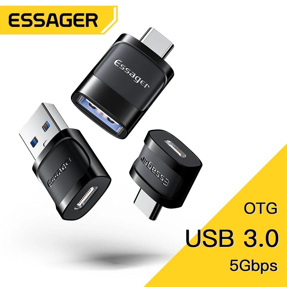 Essager OTG Type C To USB Micro USB To Type C Adapter OTG USB To Type C Adapter
