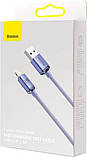 Кабель Baseus Crystal Shine Series Fast Charging Data Cable USB to iP 2.4A 2 м Purple (CAJY000105), фото 8