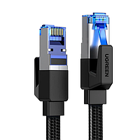 Высокоскоростной интернет кабель RJ45 Ethernet UGREEN плоский плетенный Lan сетевой кабель шнур 0.5 м (40168)