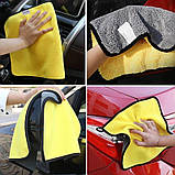 Рушник для автомийки з мікрофібри, тканина для сушіння автомобіля, тканина для догляду за автомобілем., фото 4
