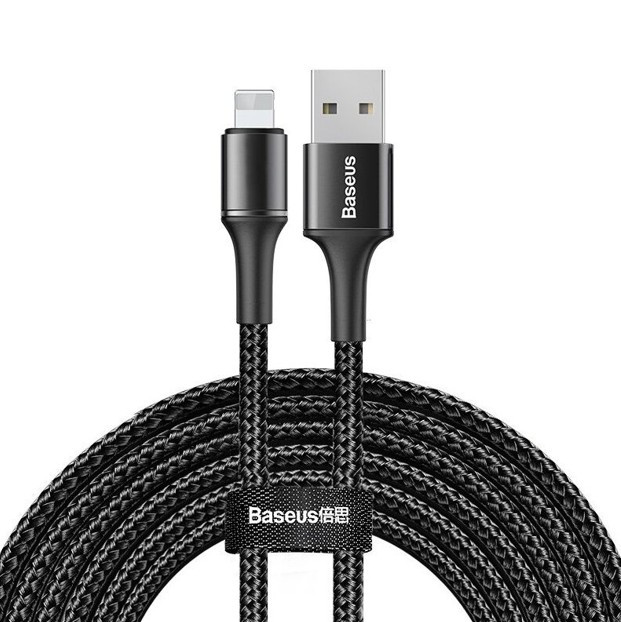 Кабель Baseus Halo Data Cable USB A to Lightning 2.4А 2m Black (CALGH-H01)