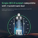Автомобільний зарядний пристрій Baseus Mini USB Quick Charge 3.0 QC 3.0 швидке заряджання Black (CCDU-B01), фото 4