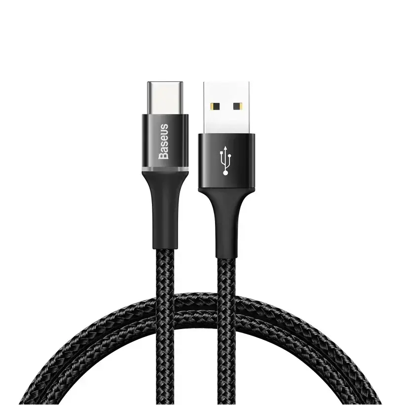 Кабель Baseus Halo Data Cable USB Type-C 0.5м, black (CATGH-A01)