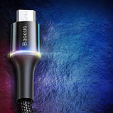 Кабель зарядний Baseus Halo Micro USB з LED-підсвіткою 2 м Black (CAMGH-C01), фото 5
