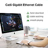 Патч-корд Ugreen мережевий кабель 1000 Мбіт/с Ethernet RJ45 Cat 6 круглий 5М Black (NW102) 20162, фото 4