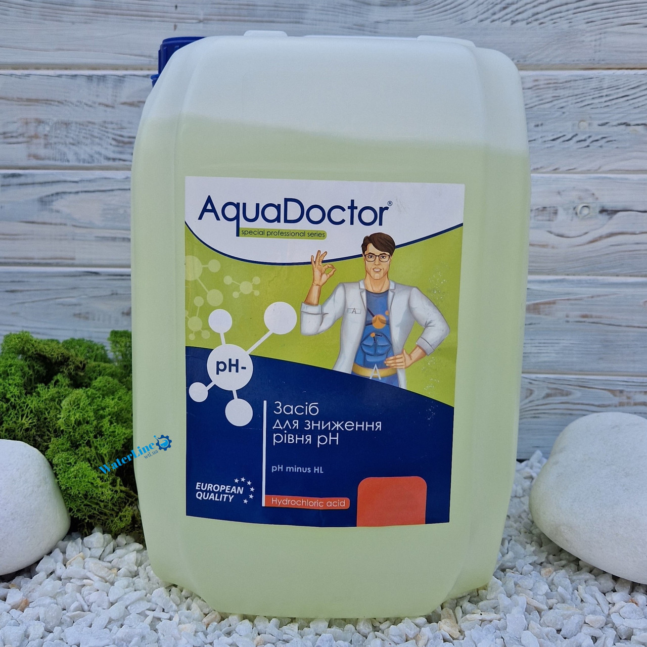 Рідкий засіб для зниження рівня pH Aquadoctor pH Minus HL 20 л Соляна 14% | Аквадоктор