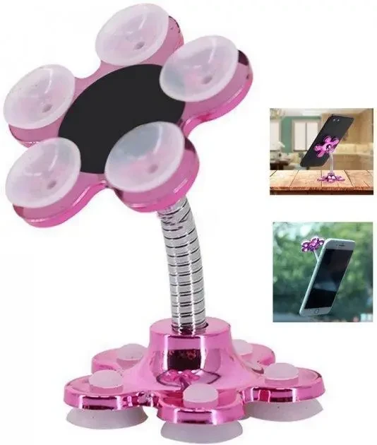 Тримач для телефона "квітка" на присосках гнучкий Magic Sucker Mobile Phone (рожевий) Support