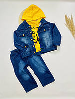 Костюм детский ( джинсовка + худи+ брюки) для мальчика