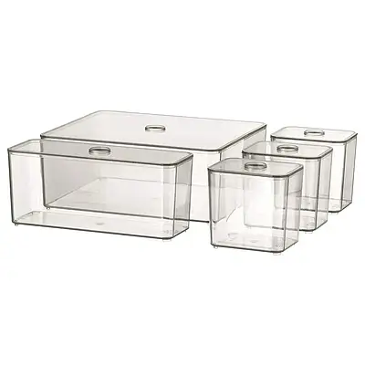 Коробки з кришкою GODMORGON 5 шт. IKEA 504.002.70
