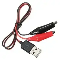 Провід тестерний "Штекер USB - крокодил пара(червоний-чорний), 60cm