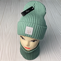 М 91048 Комплект дівчинки шапка "Тризуб" і снуд, від 3-15 років різні кольори