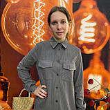 Сукня Azuri сорочка вельветова довгий рукав гудзики кишені 42 графіт, фото 4