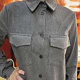 Сукня Azuri сорочка вельветова довгий рукав гудзики кишені 42 графіт, фото 6