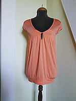 Легкая абрикосовая женская блузочка с сеточкой на спинке 44 46 48 Solar